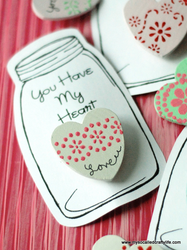 DIY Heart in a Jar Valentine Pin - My So Called Crafty Life