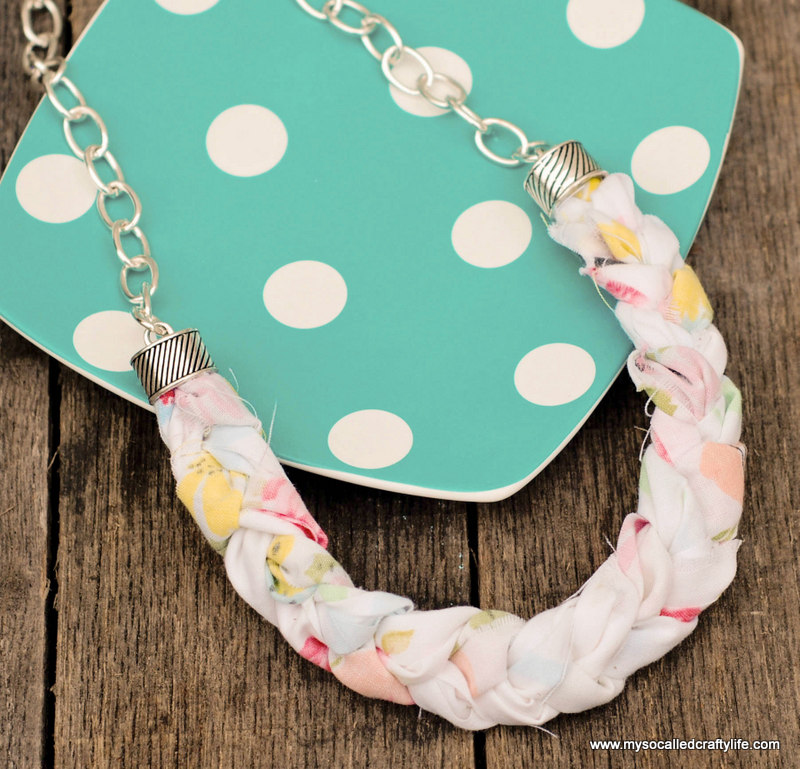 DIY Chunky Braided Vintage Fabric Necklace My So Called